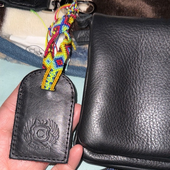 Consuela Black Leather Belt Bag with Multicolor Strap - Picture 4 of 4